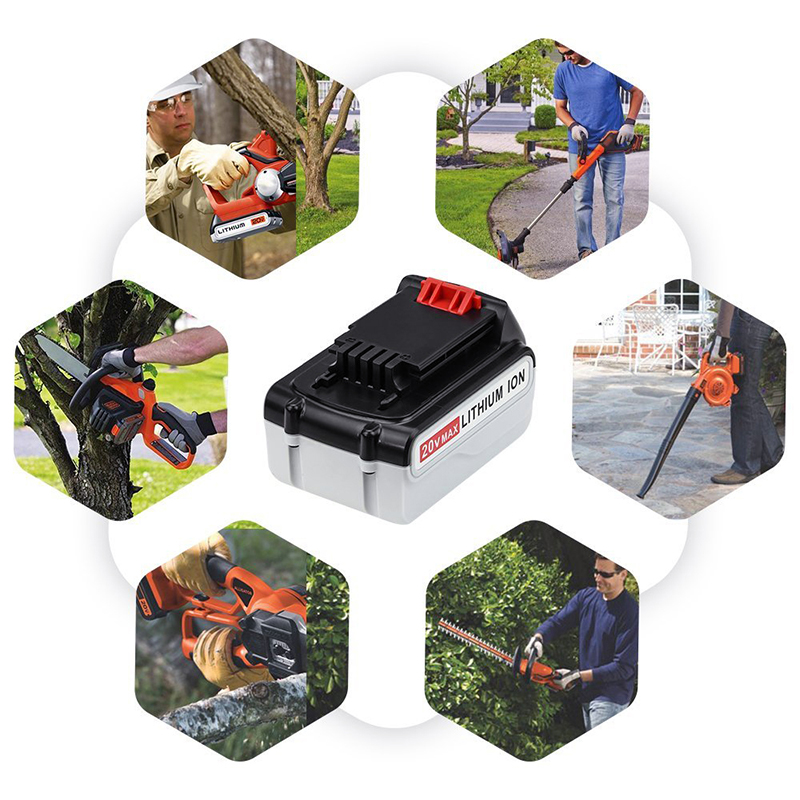 Сменные аккумуляторные батареи Li-ion 20 В 4000 мАч для Black \u0026 Decker LB20, LBX20, LBX4020, LB2X4020 Аккумуляторные инструменты